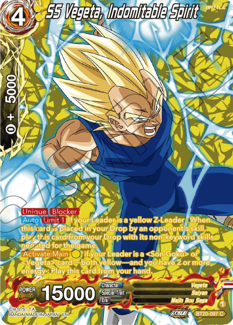 SS Vegeta, Indomitable Spirit (Silver Foil) (BT20-097) [Power Absorbed] | Enigma On Main