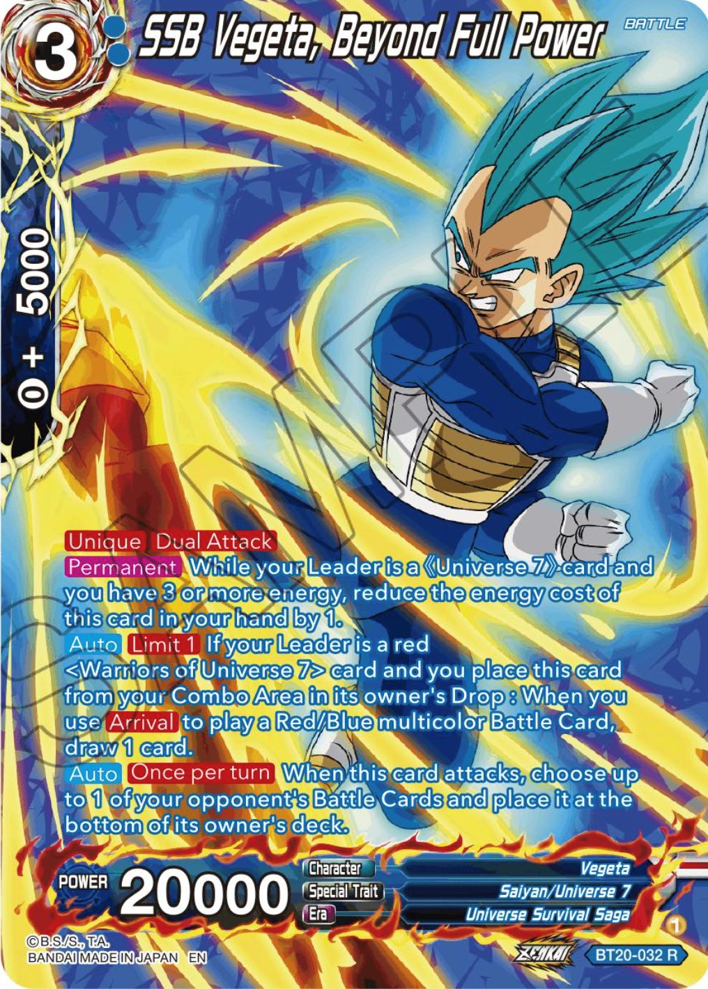 SSB Vegeta, Beyond Full Power (Silver Foil) (BT20-032) [Power Absorbed] | Enigma On Main