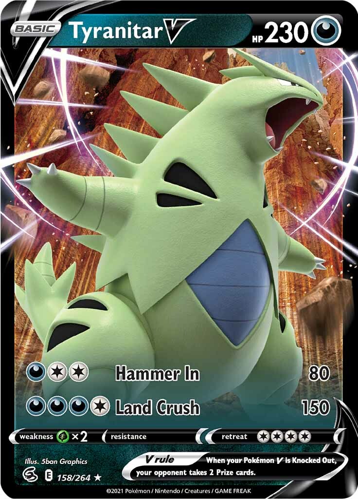 Tyranitar V (158/264) [Sword & Shield: Fusion Strike] | Enigma On Main