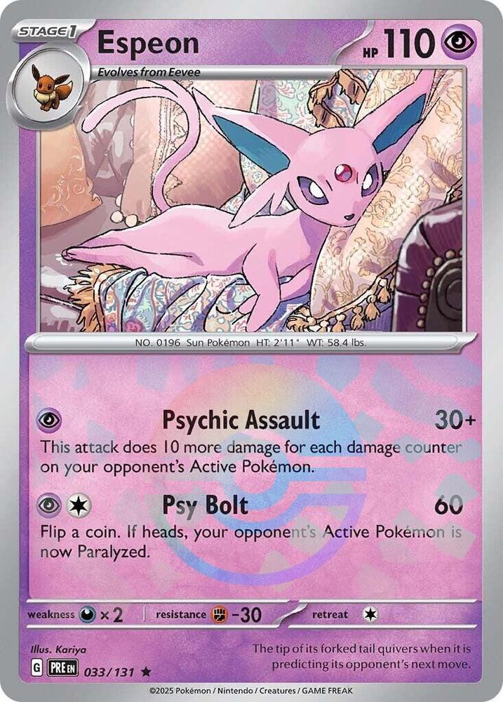 Espeon (033/131) (Poke Ball Pattern) [Scarlet & Violet: Prismatic Evolutions] | Enigma On Main