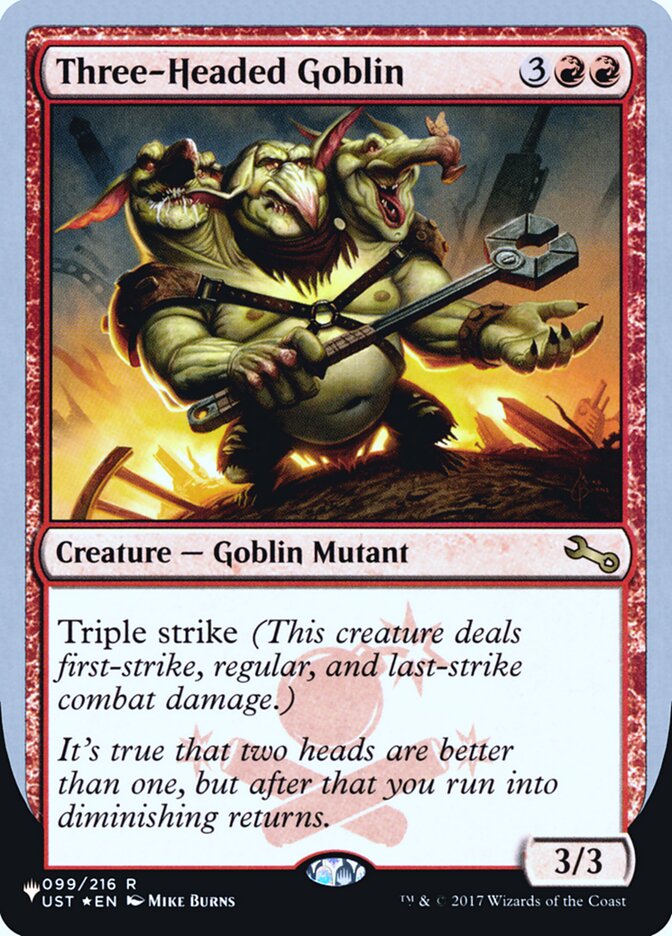 Three-Headed Goblin (Unfinity Foil Edition) [The List] | Enigma On Main