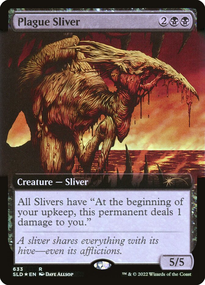 Plague Sliver (Extended Art) (Step-and-Compleat Foil) [Secret Lair Drop Promos] | Enigma On Main