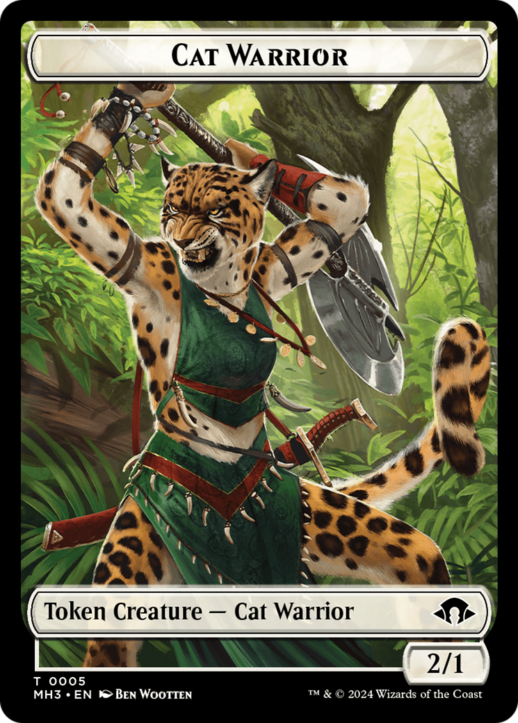 Cat Warrior Token [Modern Horizons 3 Tokens] | Enigma On Main