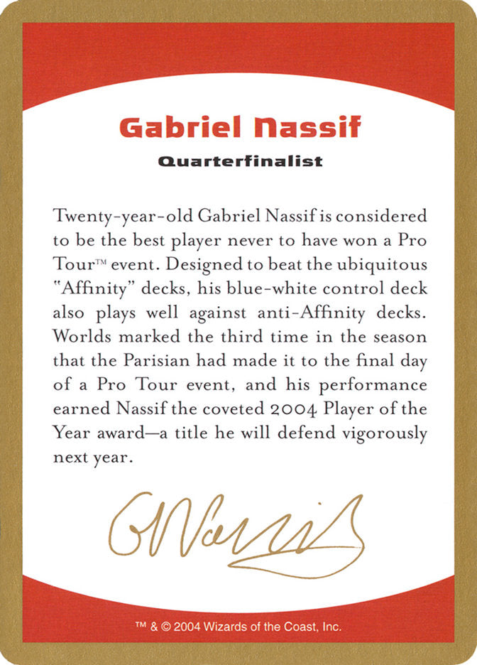 Gabriel Nassif Bio [World Championship Decks 2004] | Enigma On Main