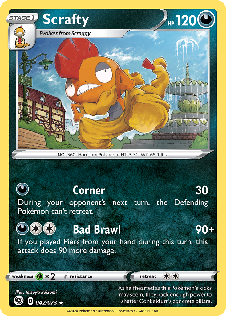 Scrafty (042/073) [Sword & Shield: Champion's Path] | Enigma On Main