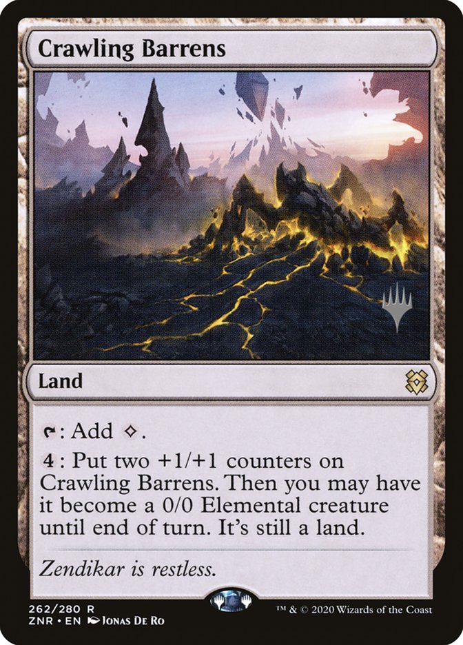 Crawling Barrens (Promo Pack) [Zendikar Rising Promos] | Enigma On Main