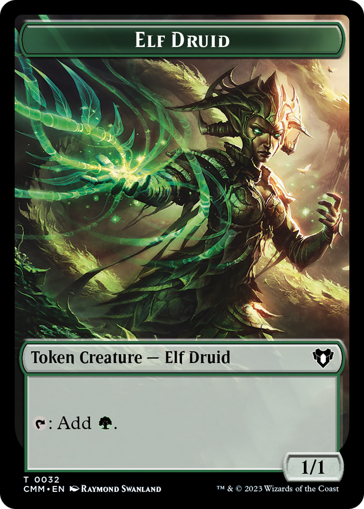 Elemental (0024) // Elf Druid Double-Sided Token [Commander Masters Tokens] | Enigma On Main