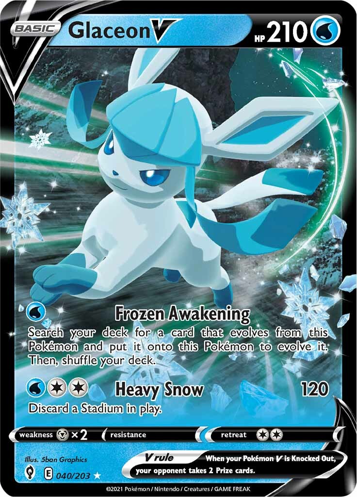 Glaceon V (040/203) [Sword & Shield: Evolving Skies] | Enigma On Main