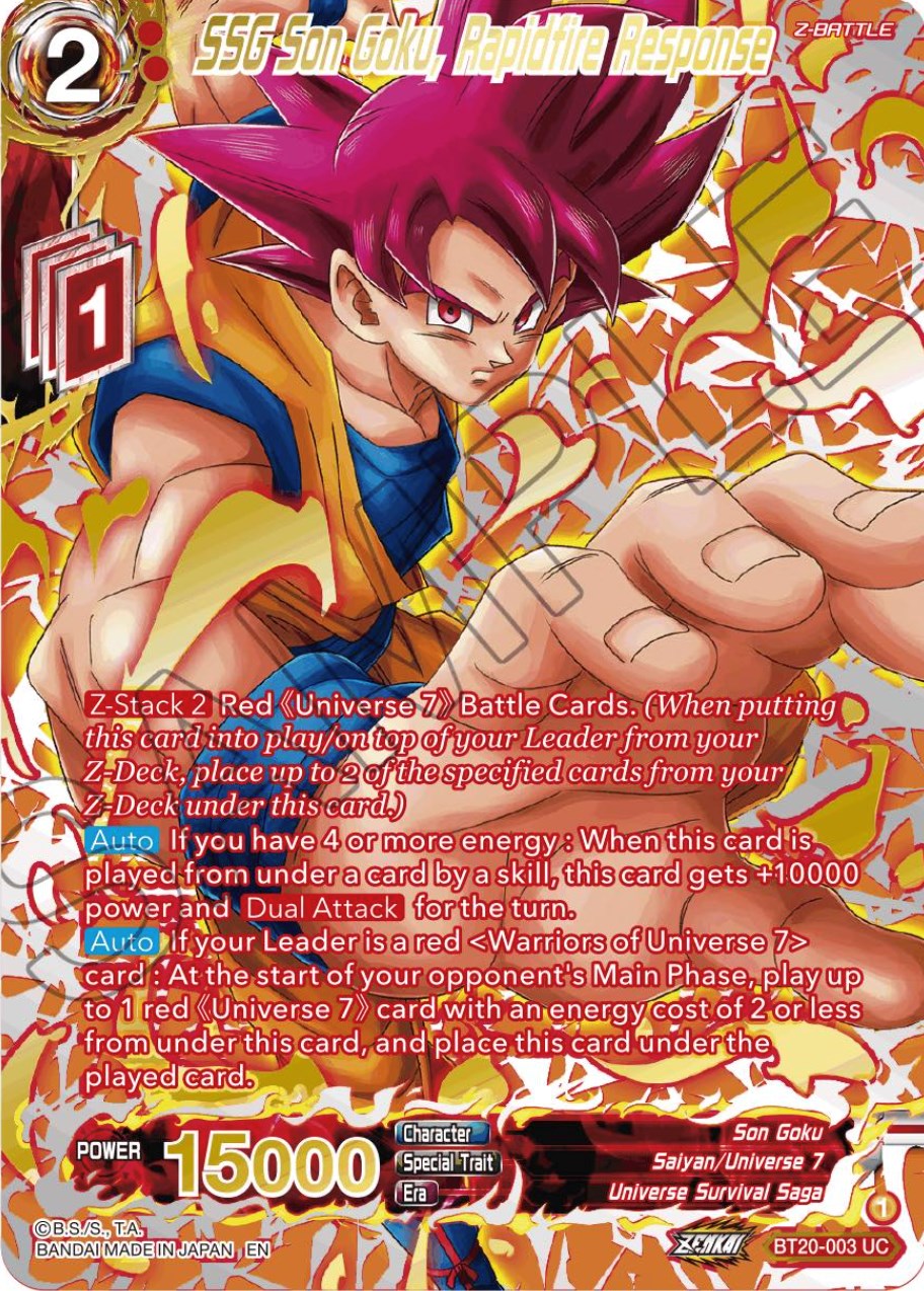 SSG Son Goku, Rapidfire Response (Gold-Stamped) (BT20-003) [Power Absorbed] | Enigma On Main