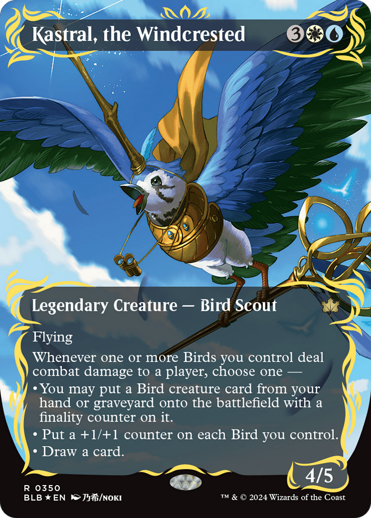 Kastral, the Windcrested (Borderless) (Raised Foil) [Bloomburrow] | Enigma On Main