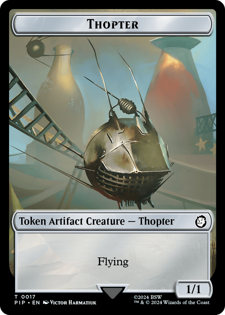 Treasure (0018) // Thopter Double-Sided Token [Fallout Tokens] | Enigma On Main