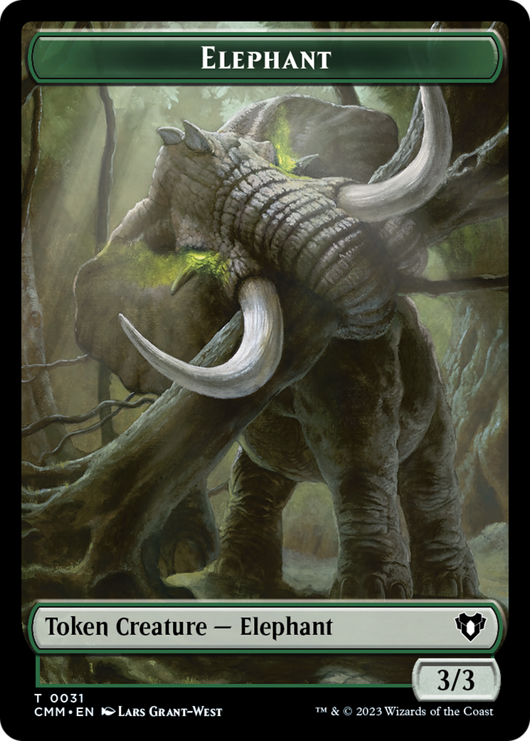 Soldier // Elephant Double-Sided Token [Commander Masters Tokens] | Enigma On Main