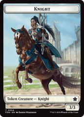 Human // Knight Double-Sided Token [Foundations Tokens] | Enigma On Main