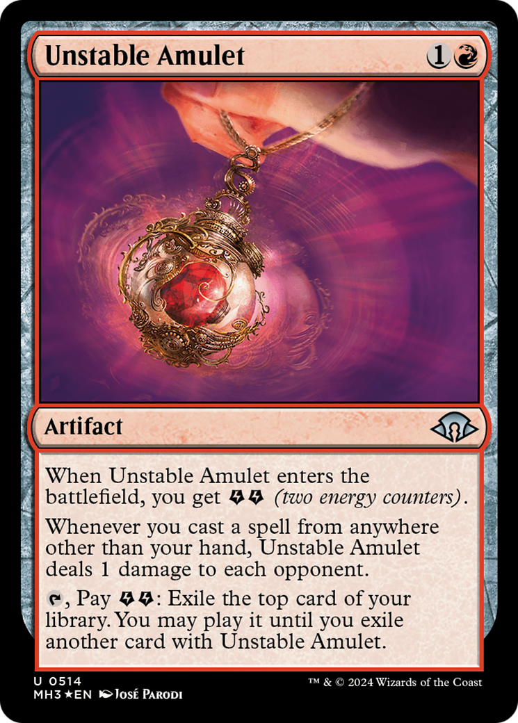 Unstable Amulet (Ripple Foil) [Modern Horizons 3] | Enigma On Main