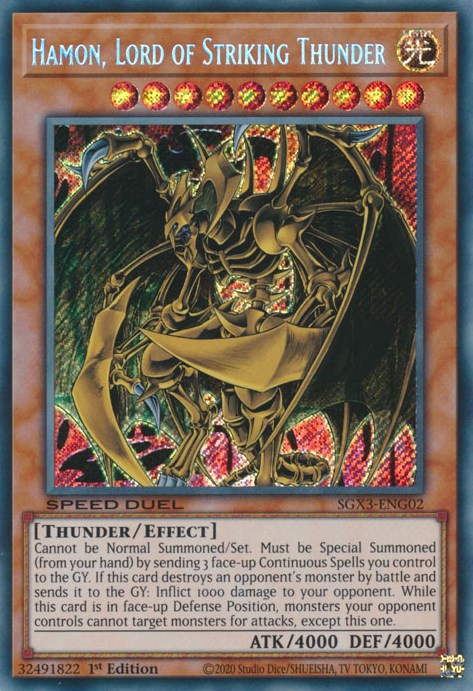 Hamon, Lord of Striking Thunder [SGX3-ENG02] Secret Rare | Enigma On Main