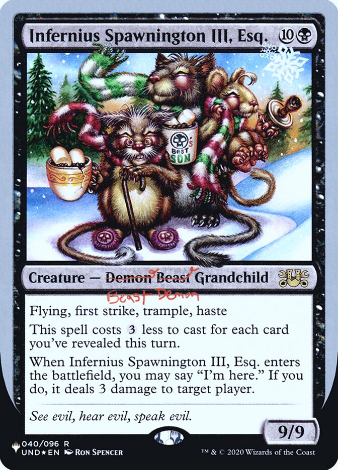 Infernius Spawnington III, Esq. (Unfinity Foil Edition) [The List] | Enigma On Main