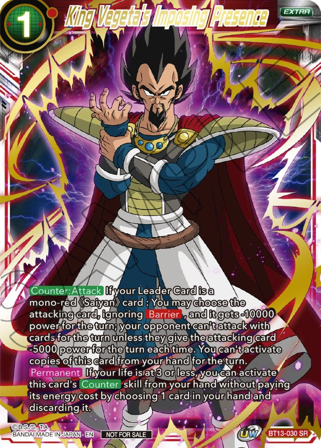 King Vegeta's Imposing Presence (Top 4) (BT13-030) [Tournament Promotion Cards] | Enigma On Main