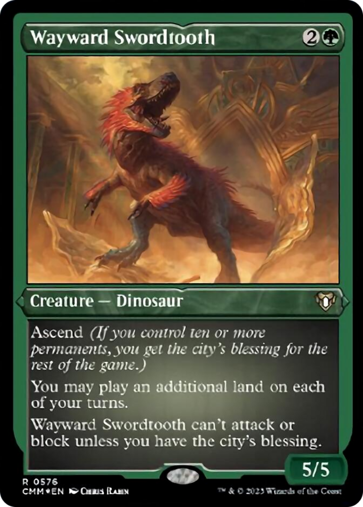 Wayward Swordtooth (Foil Etched) [Commander Masters] | Enigma On Main