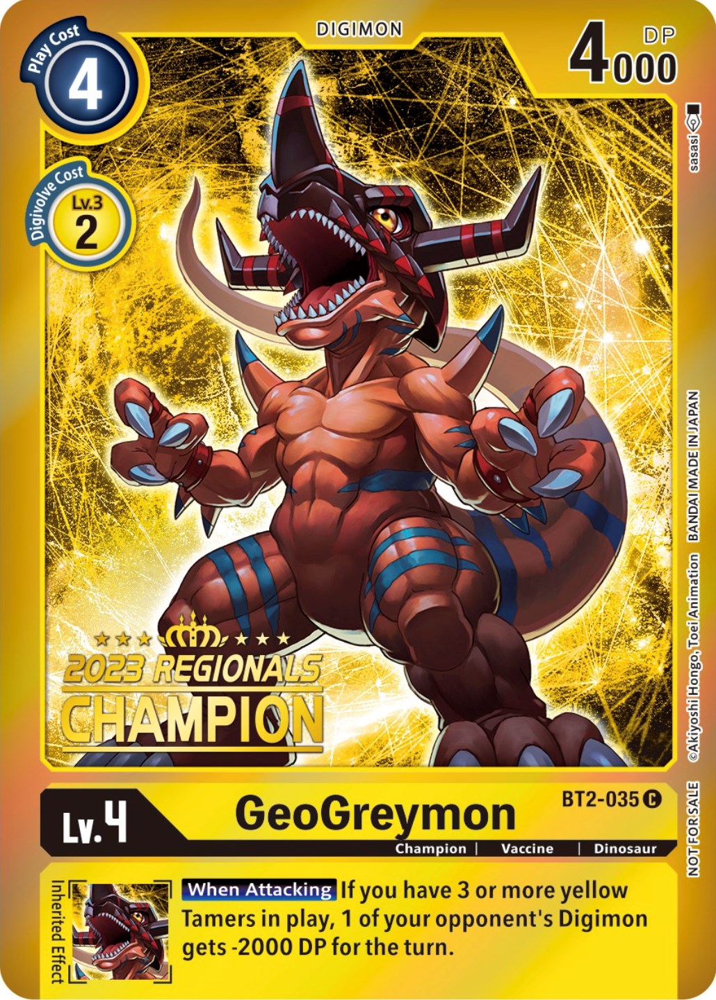 GeoGreymon [BT2-035] (2023 Regionals Champion) [Release Special Booster Promos] | Enigma On Main