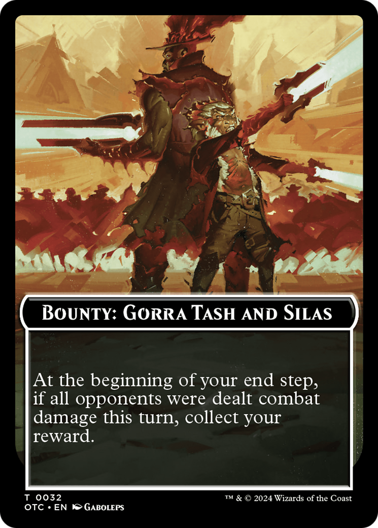 Bounty: Gorra Tash and Silas // Bounty Rules Double-Sided Token [Outlaws of Thunder Junction Commander Tokens] | Enigma On Main