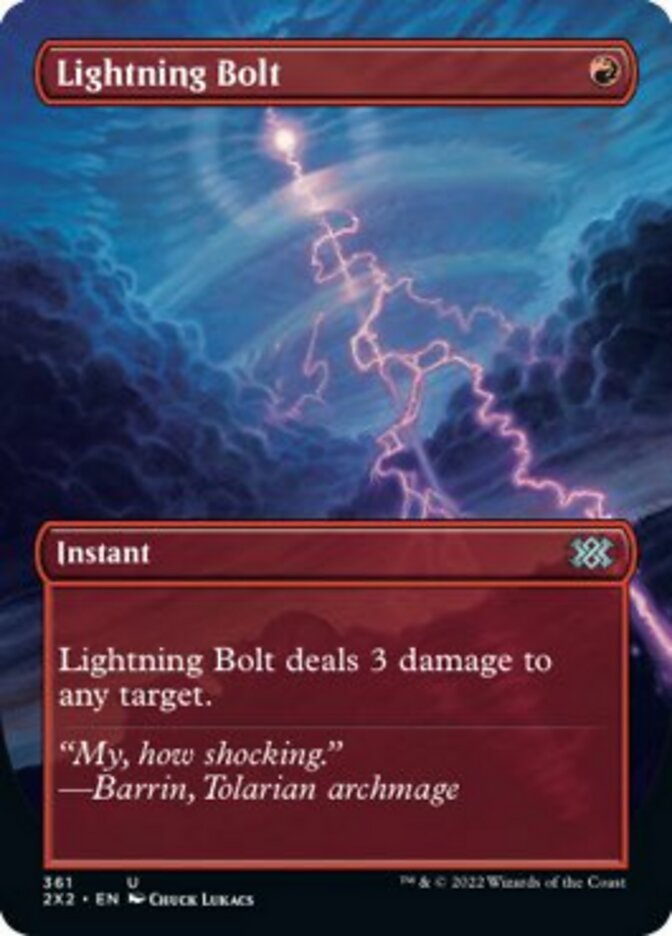 Lightning Bolt (Borderless Alternate Art) [Double Masters 2022] | Enigma On Main