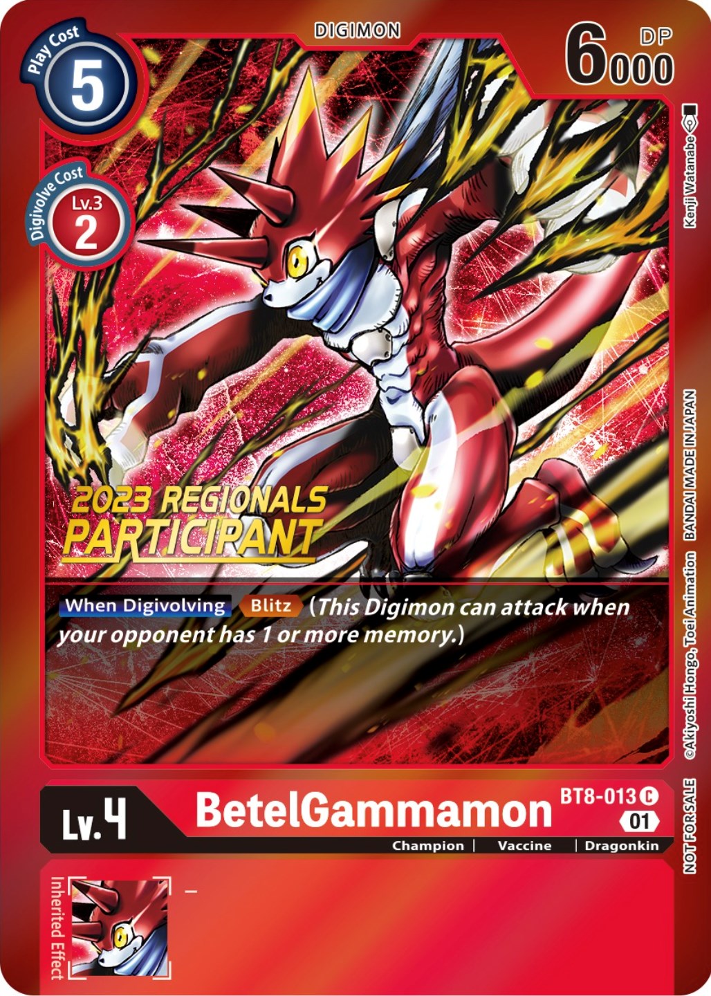 BetelGammamon [BT8-013] (2023 Regionals Participant) [New Awakening Promos] | Enigma On Main