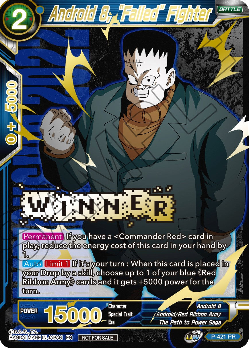 Android 8, "Failed" Fighter (Championship Pack 2022 Vol.2) (Winner Gold Stamped) (P-421) [Promotion Cards] | Enigma On Main