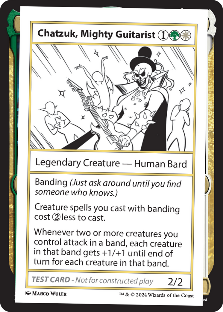 Chatzuk, Mighty Guitarist [Mystery Booster 2 Playtest Cards] | Enigma On Main