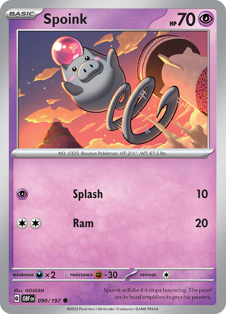 Spoink (090/197) [Scarlet & Violet: Obsidian Flames] | Enigma On Main