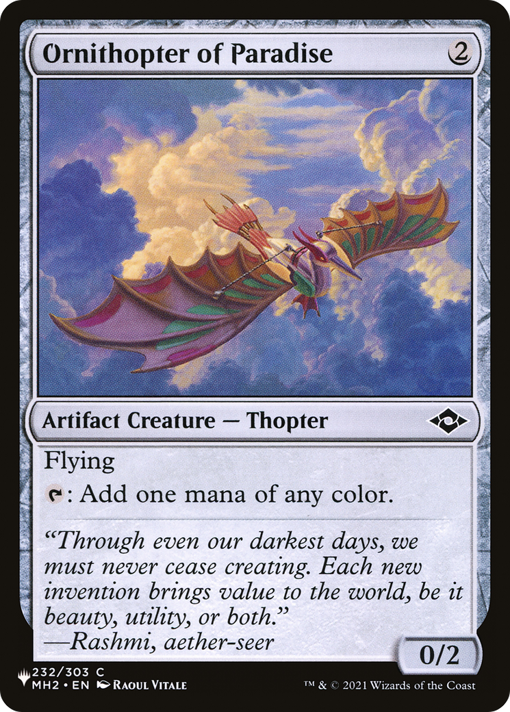 Ornithopter of Paradise [The List] | Enigma On Main