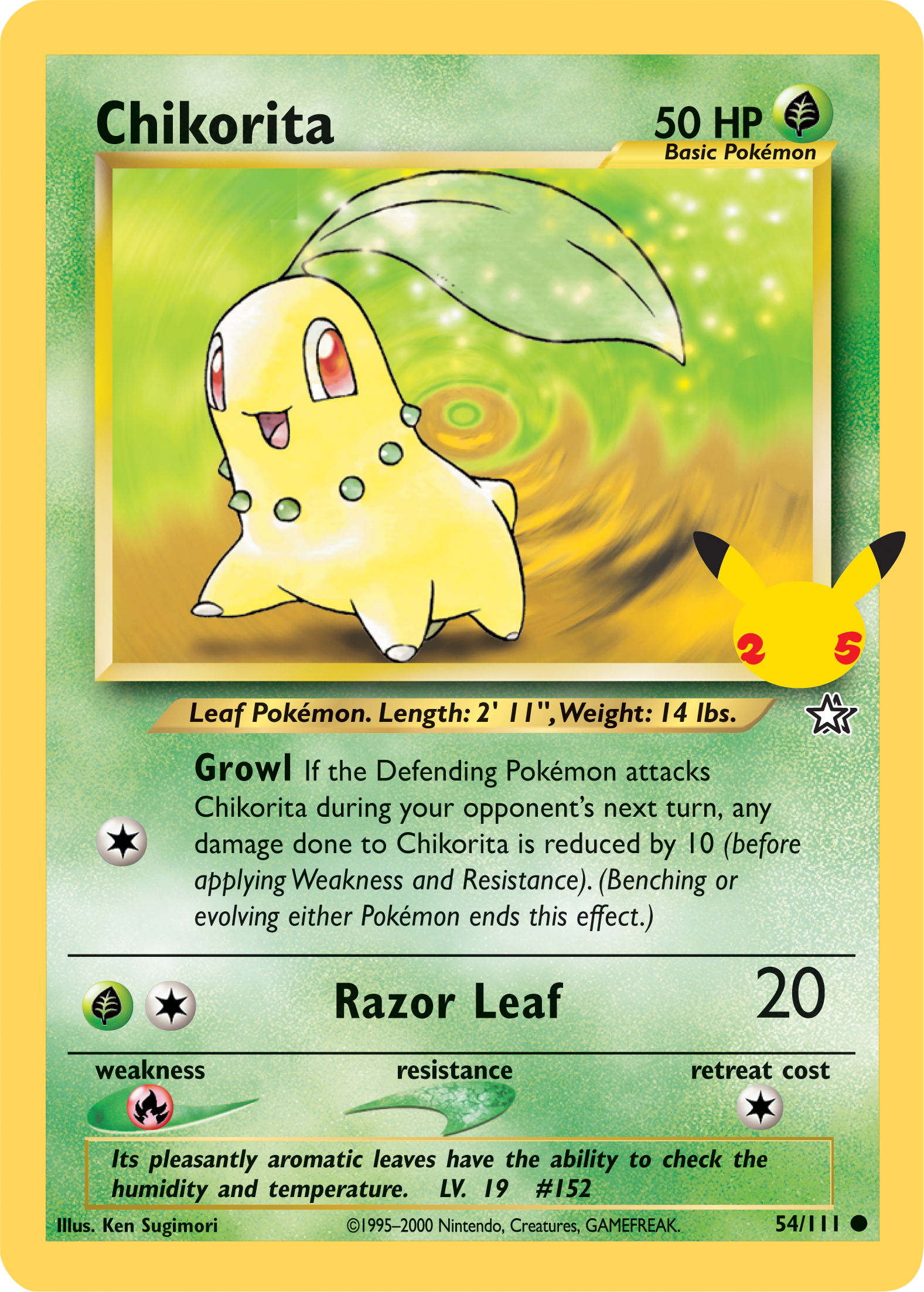 Chikorita (54/111) (Jumbo Card) [First Partner Pack] | Enigma On Main