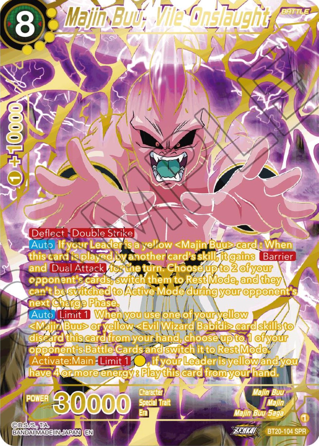 Majin Buu, Vile Onslaught (SPR) (BT20-104) [Power Absorbed] | Enigma On Main