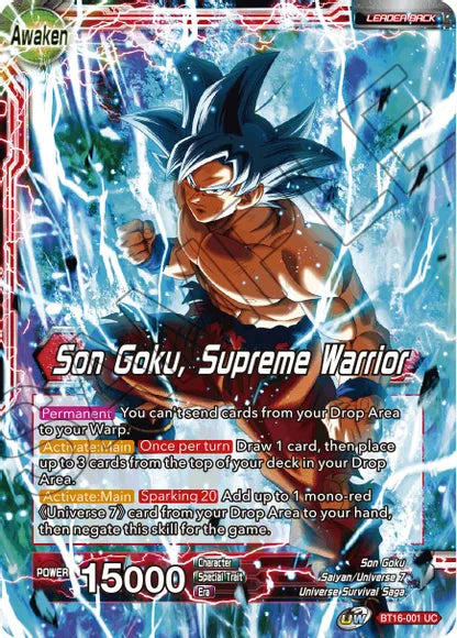 Son Goku // Son Goku, Supreme Warrior (BT16-001) [Realm of the Gods] | Enigma On Main