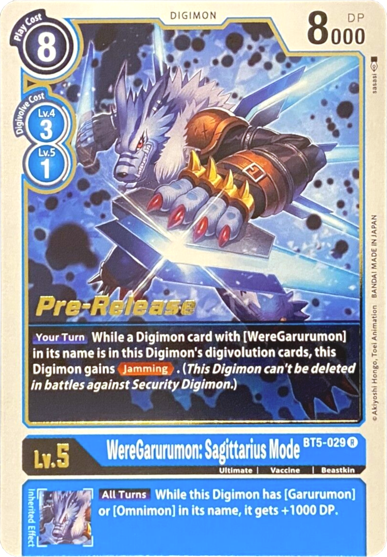 WereGarurumon: Sagittarius Mode [BT5-029] [Battle of Omni Pre-Release Promos] | Enigma On Main