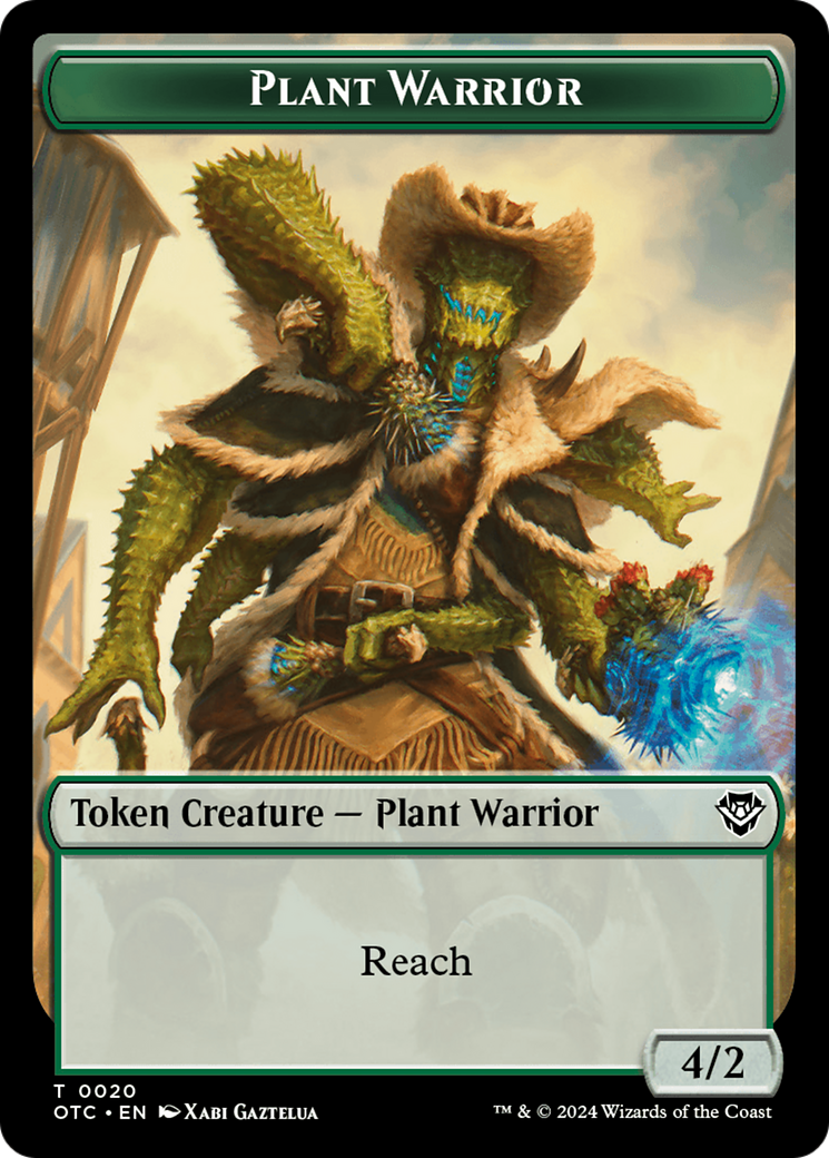 Plant Warrior // Plant Double-Sided Token [Outlaws of Thunder Junction Commander Tokens] | Enigma On Main