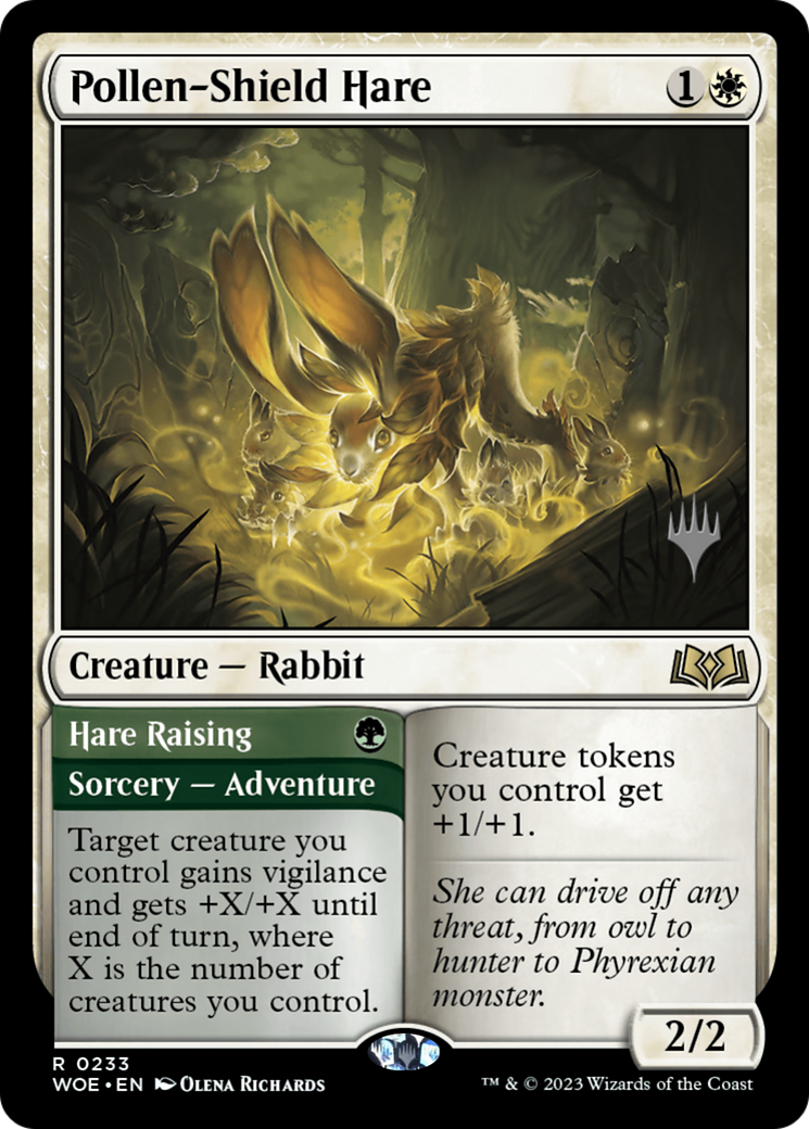Pollen-Shield Hare // Hare Raising (Promo Pack) [Wilds of Eldraine Promos] | Enigma On Main