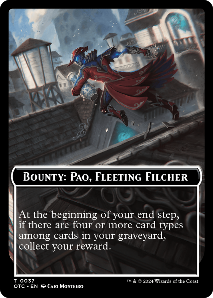 Bounty: Paq, Fleeting Filcher // Bounty Rules Double-Sided Token [Outlaws of Thunder Junction Commander Tokens] | Enigma On Main