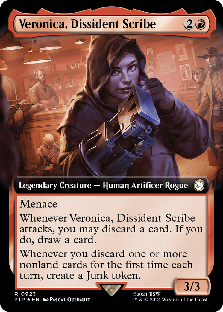 Veronica, Dissident Scribe (Extended Art) (Surge Foil) [Fallout] | Enigma On Main