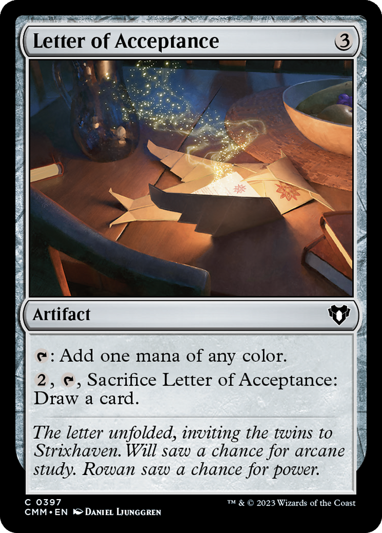 Letter of Acceptance [Commander Masters] | Enigma On Main