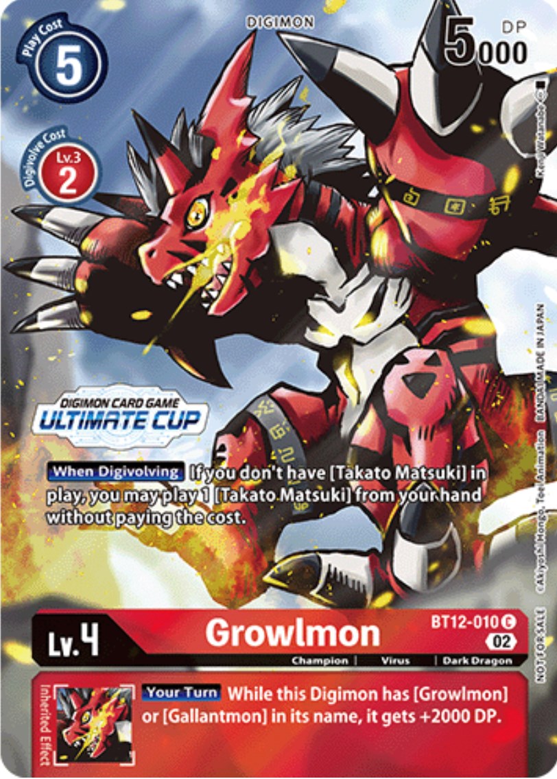 Growlmon [BT12-010] (Ultimate Cup) [Across Time Promos] | Enigma On Main