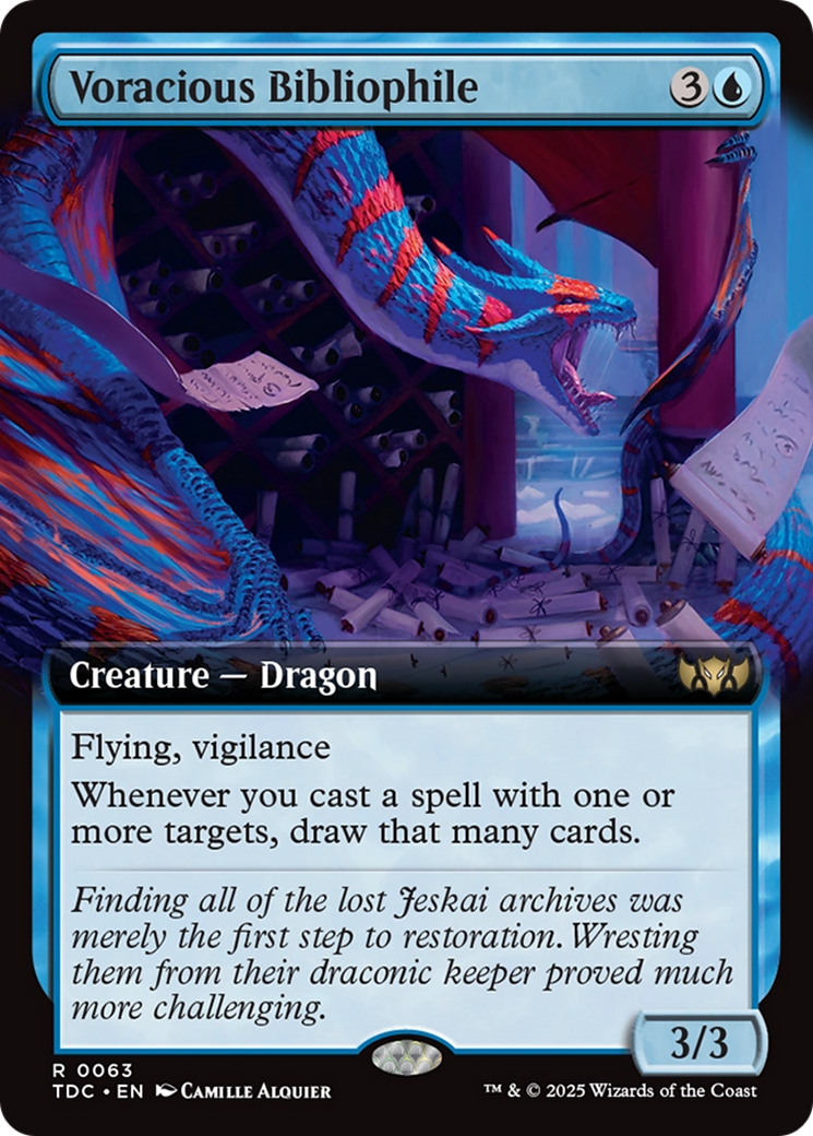 Voracious Bibliophile (Extended Art) [Tarkir: Dragonstorm Commander] | Enigma On Main
