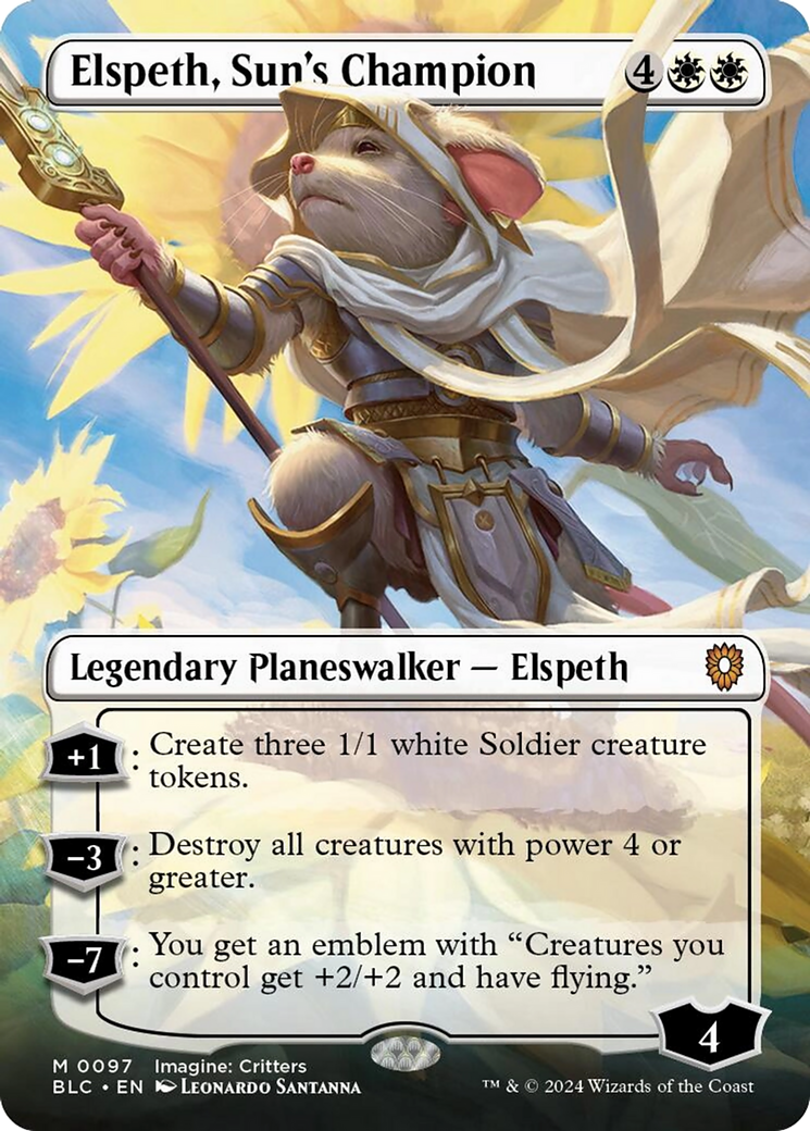 Elspeth, Sun's Champion (Borderless) [Bloomburrow Commander] | Enigma On Main