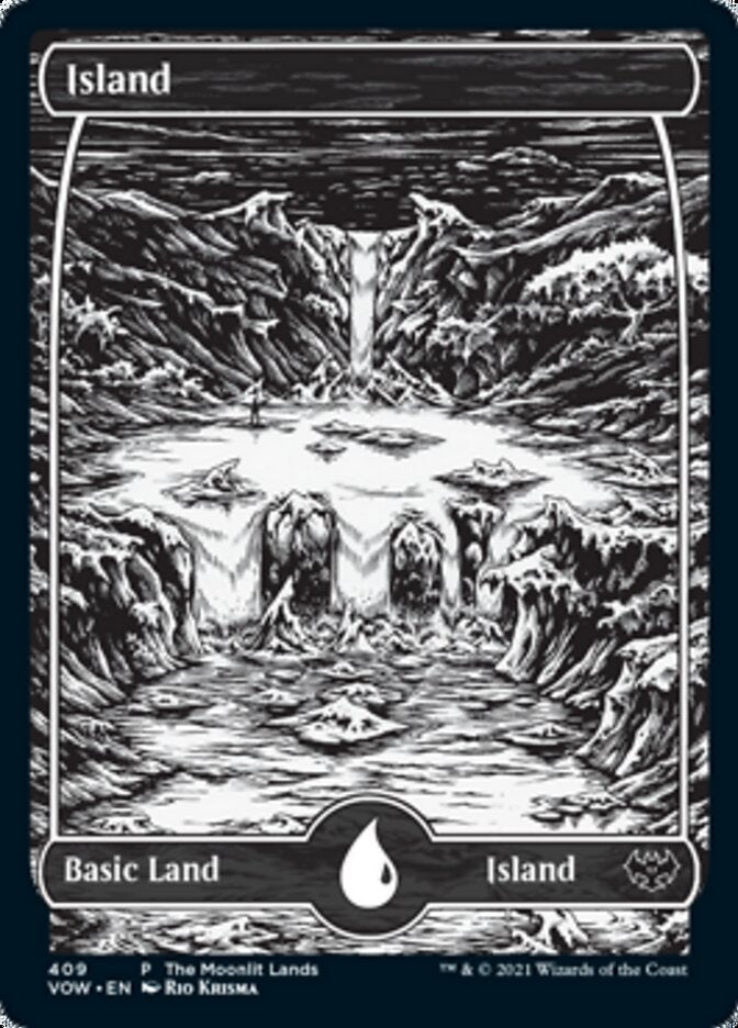 Island (The Moonlit Lands) (Foil Etched) [Innistrad: Crimson Vow Promos] | Enigma On Main