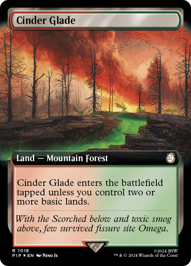 Cinder Glade (Extended Art) (Surge Foil) [Fallout] | Enigma On Main