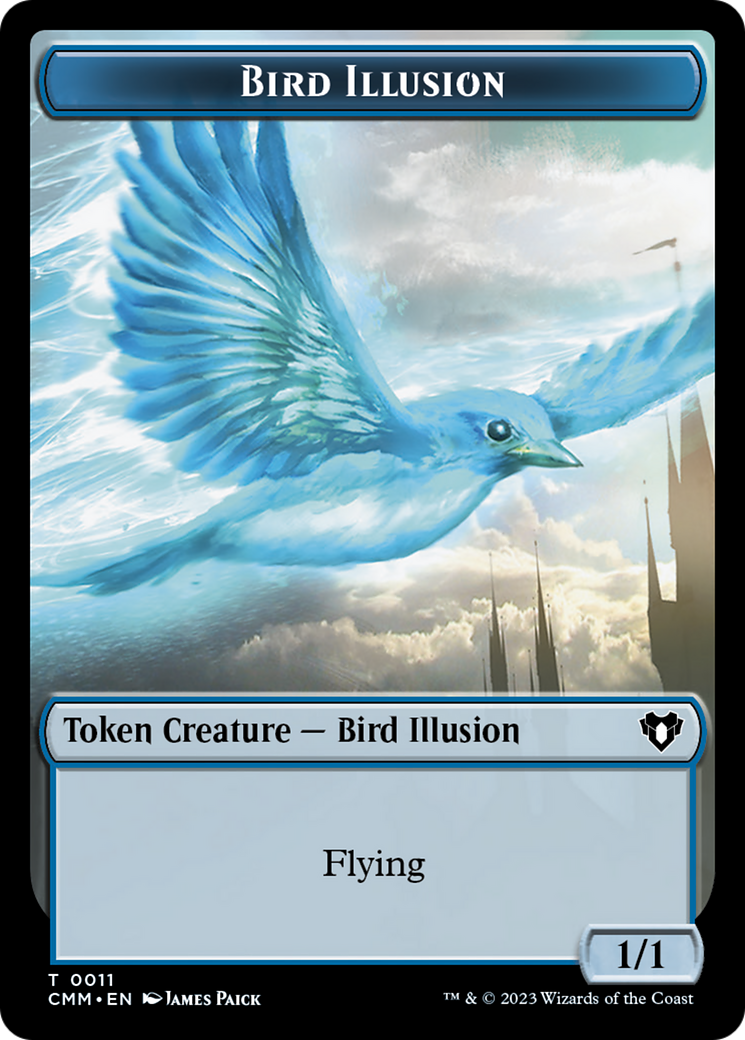 Spirit (0039) // Bird Illusion Double-Sided Token [Commander Masters Tokens] | Enigma On Main