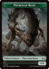 Phyrexian Beast //Manifest Double-Sided Token [Duskmourn: House of Horror Commander Tokens] | Enigma On Main