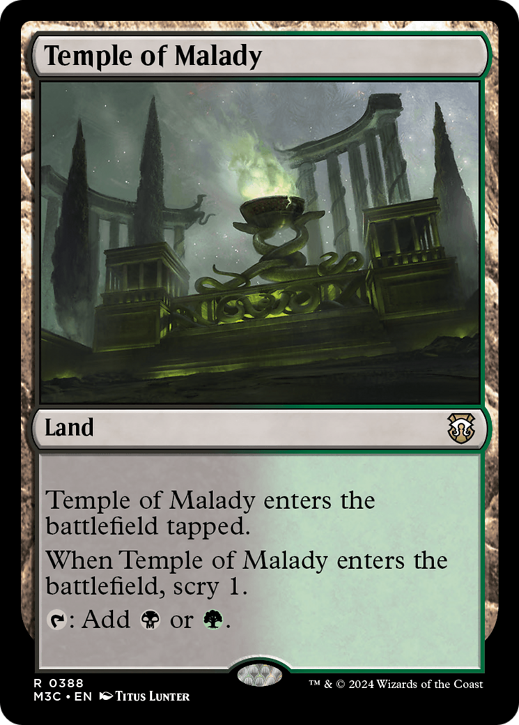 Temple of Malady (Ripple Foil) [Modern Horizons 3 Commander] | Enigma On Main