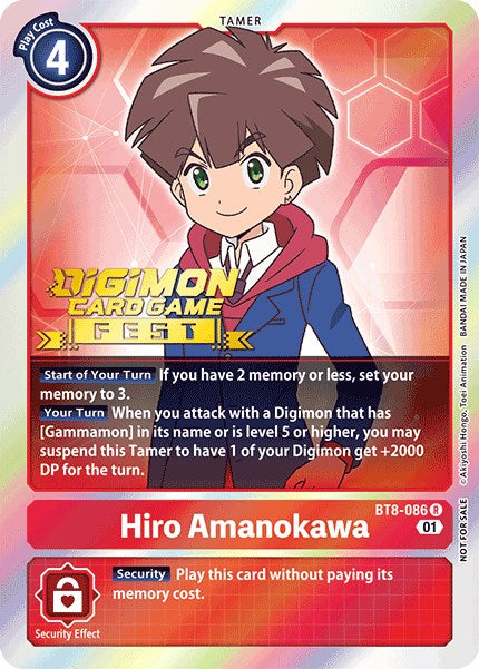 Hiro Amanokawa [BT8-086] (Digimon Card Game Fest 2022) [New Awakening Promos] | Enigma On Main