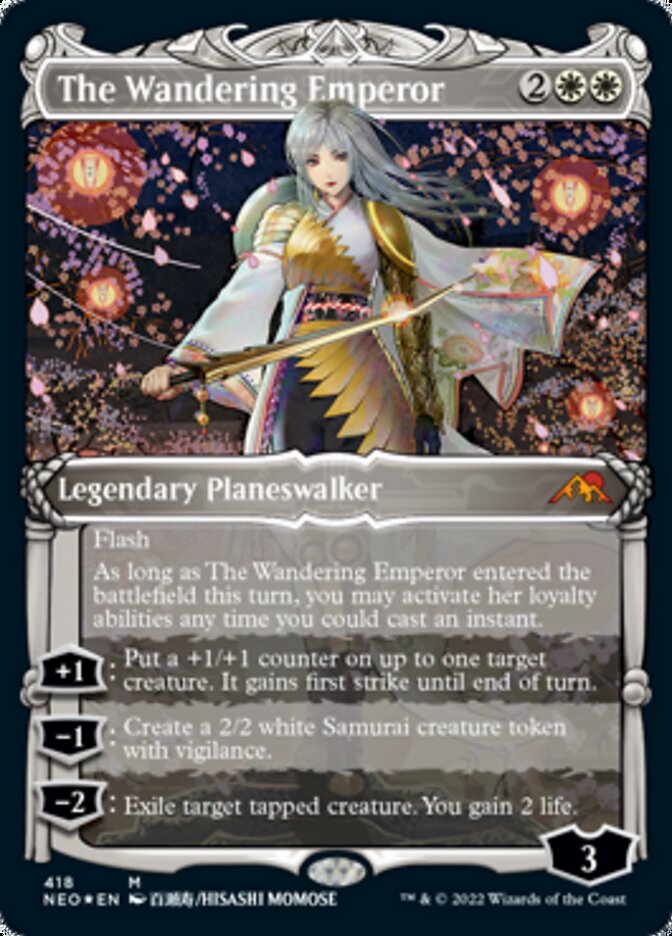 The Wandering Emperor (Showcase) (Foil Etched) [Kamigawa: Neon Dynasty] | Enigma On Main