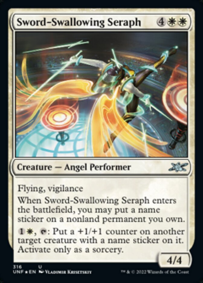 Sword-Swallowing Seraph (Galaxy Foil) [Unfinity] | Enigma On Main